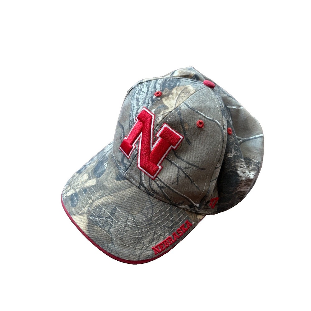 Nebraska Huskers 47 Brand Realtree Camo Adjustable Hat Cap Mens Green Camouflage